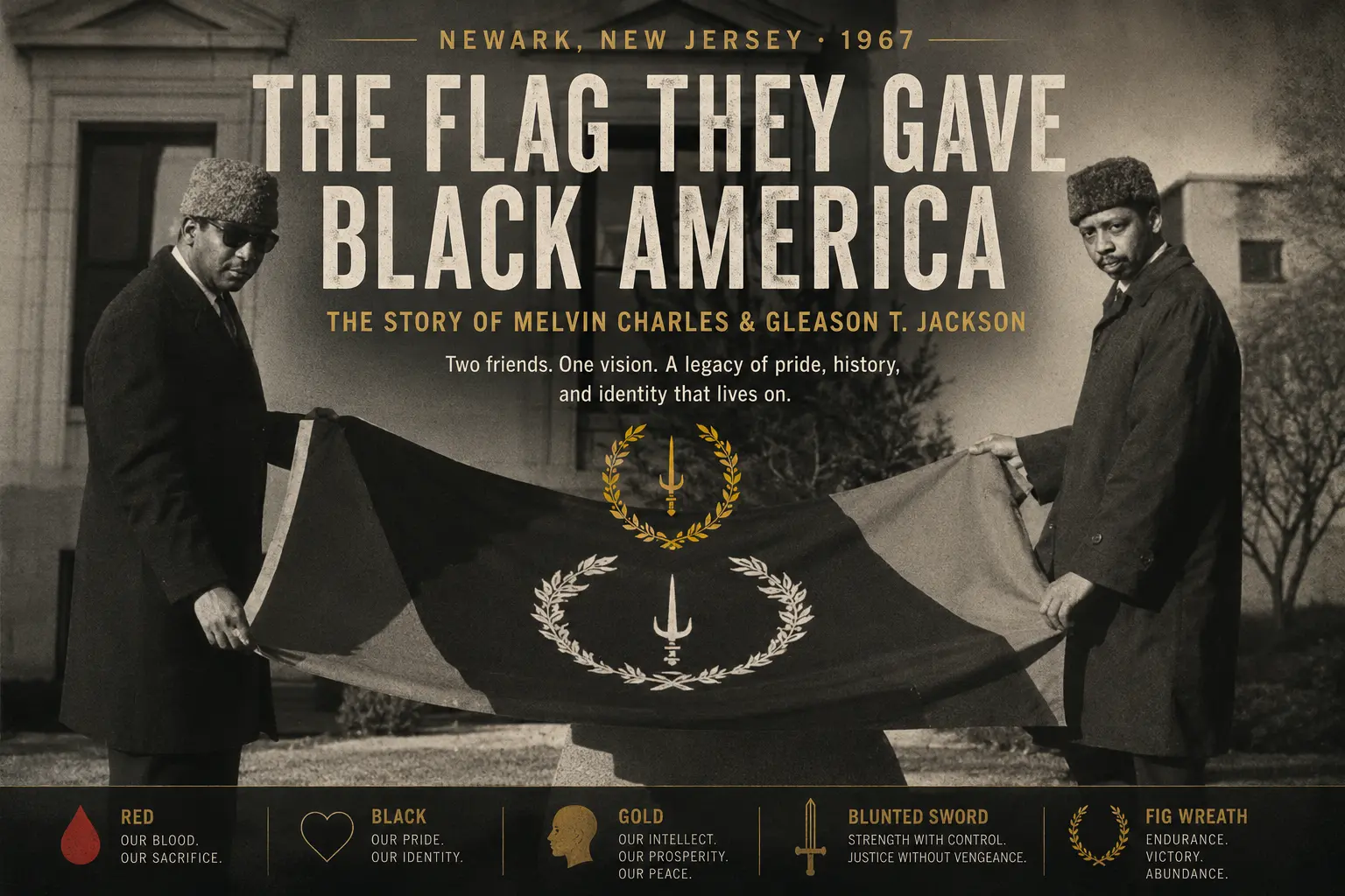 Black American Heritage Flag representing African American history and heritage